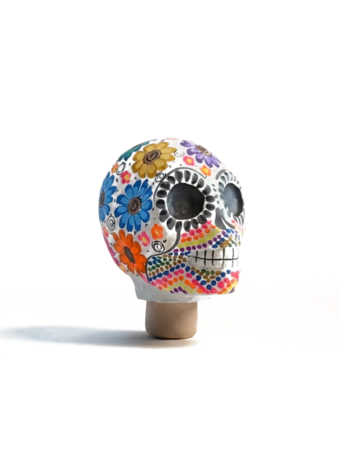 A hand-painted skull stopper